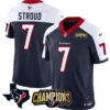 Houston Texans #7 CJ Stroud Navy White 2023 FUSE AFC South Champions Patch Jersey