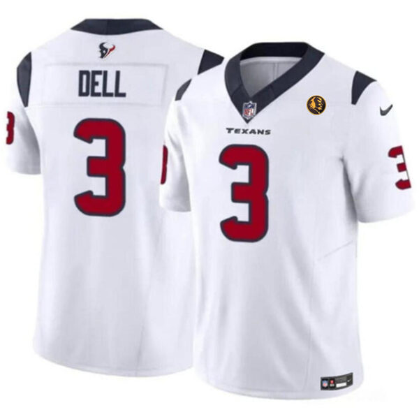 Houston Texans #3 Tank Dell White 2023 FUSE With John Madden Patch Vapor Jersey