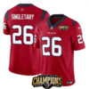 Houston Texans #26 Devin Singletary Red 2023 FUSE AFC South Champions Patch Jersey