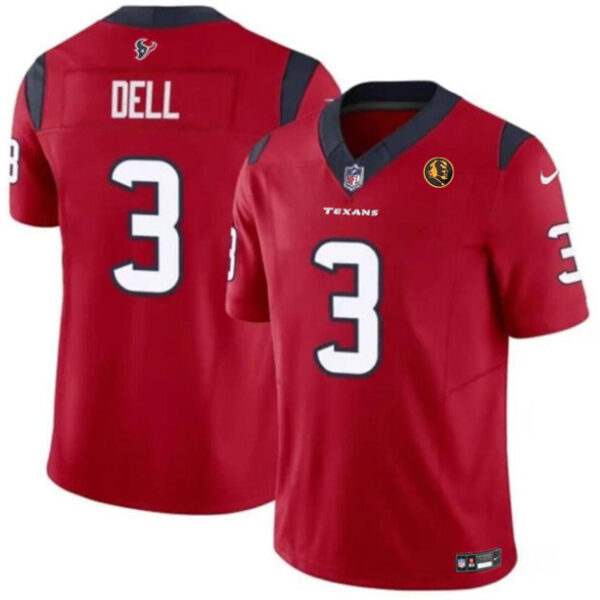 Houston Texans #3 Tank Dell Red 2023 FUSE With John Madden Patch Vapor Jersey