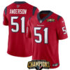 Houston Texans #51 Will Anderson Jr Red 2023 FUSE AFC South Champions Patch Jersey