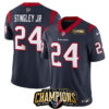 Houston Texans #24 Derek Stingley Jr Navy 2023 FUSE AFC South Champions Patch Jersey