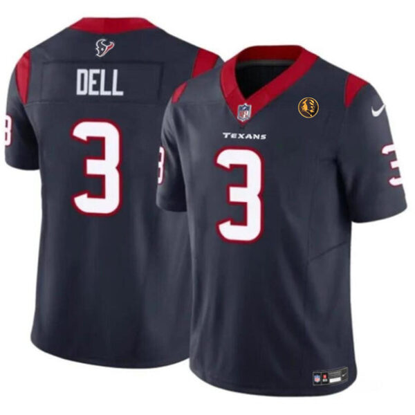 Houston Texans #3 Tank Dell Navy 2023 FUSE With John Madden Patch Vapor Jersey