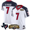 Houston Texans #7 CJ Stroud White Navy 2023 FUSE AFC South Champions Patch Jersey