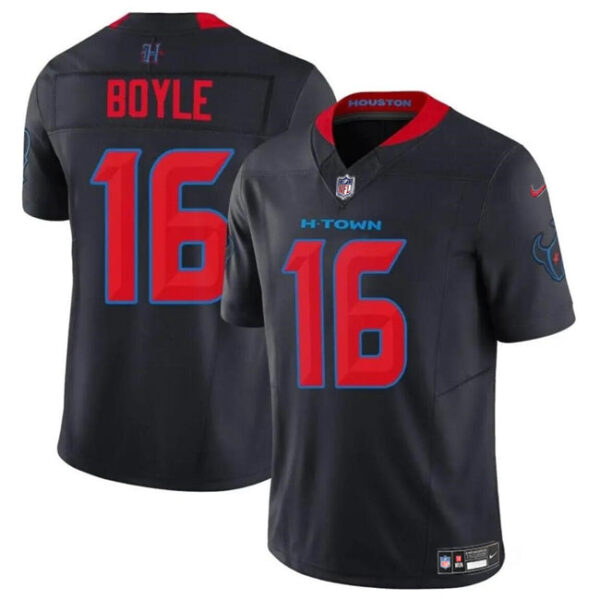 Houston Texans #16 Tim Boyle Navy 2024 2Nd Alternate FUSE Vapor Stitched Jersey