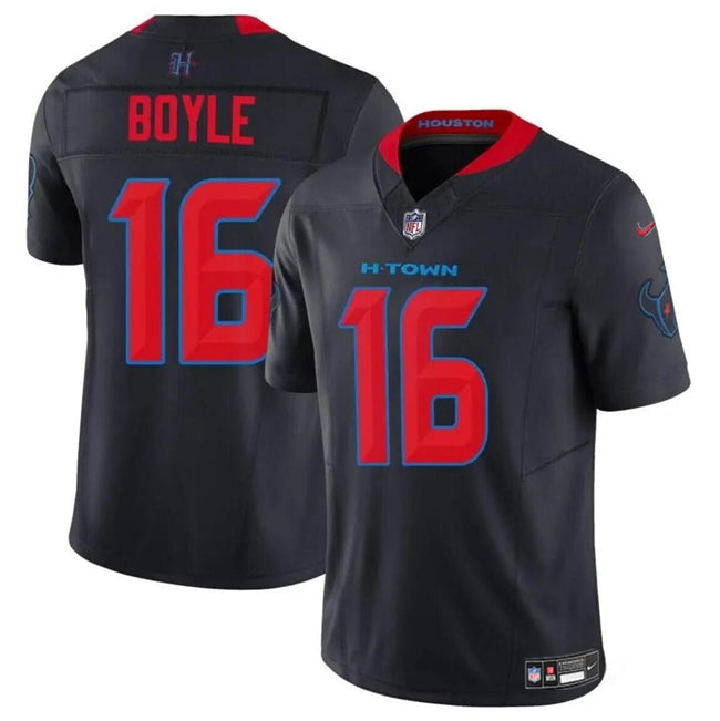 Houston Texans #16 Tim Boyle Navy 2024 2Nd Alternate FUSE Vapor Stitched Jersey