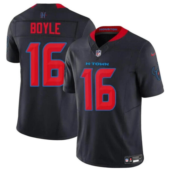 Houston Texans #16 Tim Boyle Navy 2024 2Nd Alternate FUSE Vapor Stitched Football Jersey