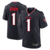 Number 1 Groom Houston Texans Nike Game Jersey Navy