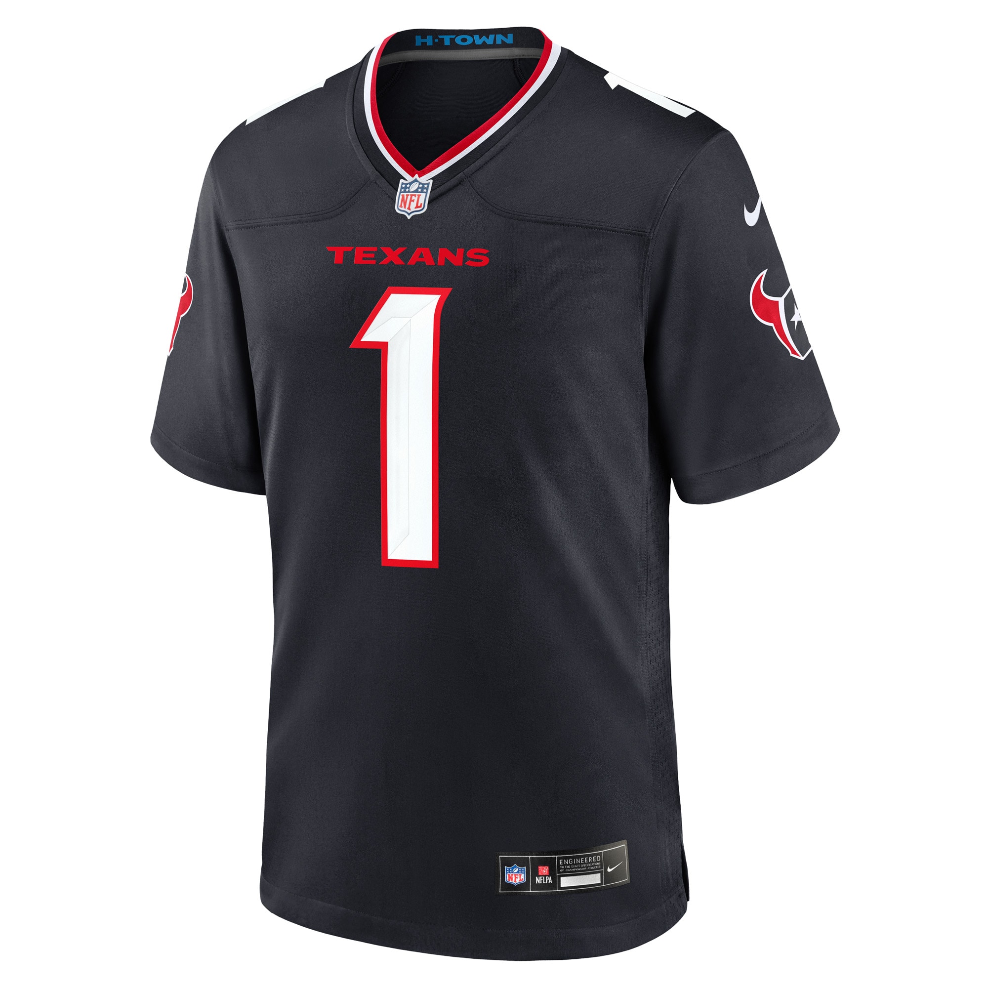 Number 1 Groom Houston Texans Nike Game Jersey Navy - Image 2