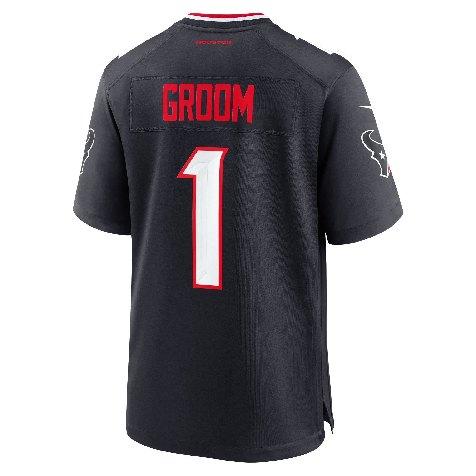 Number 1 Groom Houston Texans Nike Game Jersey Navy - Image 3
