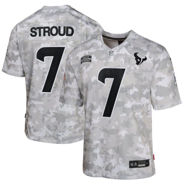 CJ Stroud Houston Texans Youth 2024 Salute To Service Game Jersey Arctic Camo