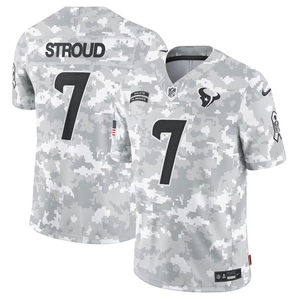 Houston Texans #7 CJ Stroud Arctic Camo 2024 FUSE Salute To Service Limited Football Stitched Jersey