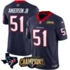 Men’s Houston Texans 2023 AFC South Champions Patch Vapor Jersey – All Stitched – Navy – Will Anderson Jr.