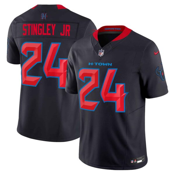 Men’s Houston Texans 2024 Vapor Limited Jersey – All Stitched – Navy Limited – Derek Stingley Jr.