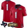 Men’s Houston Texans 2023 AFC South Champions Patch Vapor Jersey – All Stitched – Red – #1 Team