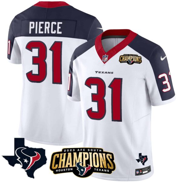 Men’s Houston Texans 2023 AFC South Champions Patch Vapor Jersey – All Stitched – Inverted – Dameon Pierce