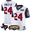Men’s Houston Texans 2023 AFC South Champions Patch Vapor Jersey – All Stitched – Navy Sleeves – Derek Stingley Jr.