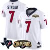 Men’s Houston Texans 2023 AFC South Champions Patch Vapor Jersey – All Stitched – White – C.J. Stroud