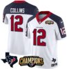 Men’s Houston Texans 2023 AFC South Champions Patch Vapor Jersey – All Stitched – Inverted – Nico Collins