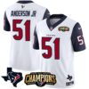 Men’s Houston Texans 2023 AFC South Champions Patch Vapor Jersey – All Stitched – Navy Sleeves – Will Anderson Jr.