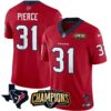 Men’s Houston Texans 2023 AFC South Champions Patch Vapor Jersey – All Stitched – Red – Dameon Pierce