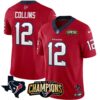 Men’s Houston Texans 2023 AFC South Champions Patch Vapor Jersey – All Stitched – Red – Nico Collins