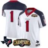 Men’s Houston Texans 2023 AFC South Champions Patch Vapor Jersey – All Stitched – Inverted – #1 Team