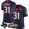 Men’s Houston Texans 2023 AFC South Champions Patch Vapor Jersey – All Stitched – Navy – Dameon Pierce
