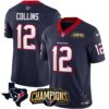 Men’s Houston Texans 2023 AFC South Champions Patch Vapor Jersey – All Stitched – Navy – Nico Collins