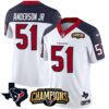 Men’s Houston Texans 2023 AFC South Champions Patch Vapor Jersey – All Stitched – Inverted – Will Anderson Jr.