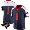 Men’s Houston Texans Gold Trim Vapor Jersey – All Stitched – Alternate – #1 Team