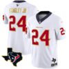 Men’s Houston Texans Gold Trim Vapor Jersey – All Stitched – White – Derek Stingley Jr.