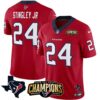 Men’s Houston Texans 2023 AFC South Champions Patch Vapor Jersey – All Stitched – Red – Derek Stingley Jr.