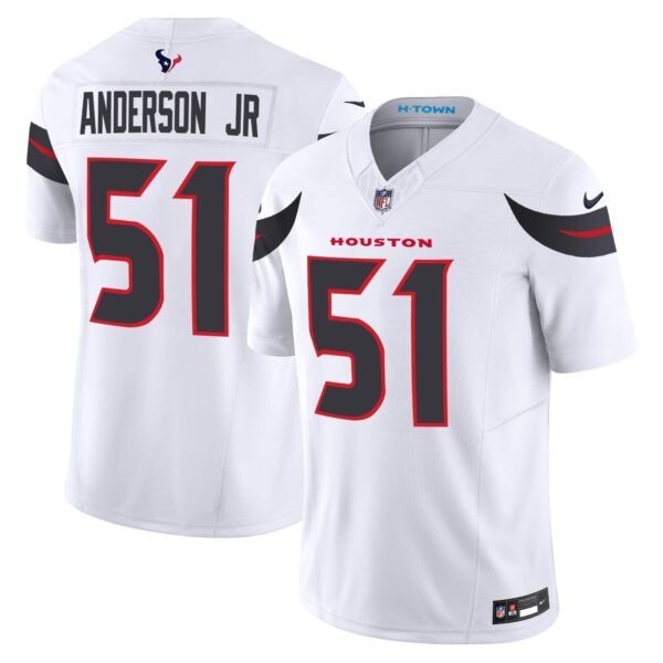 Men’s Houston Texans 2024 Vapor Limited Jersey – All Stitched – White – Will Anderson Jr.