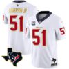 Men’s Houston Texans Gold Trim Vapor Jersey – All Stitched – White – Will Anderson Jr.
