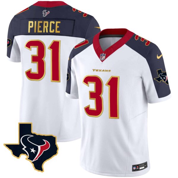 Men’s Houston Texans Gold Trim Vapor Jersey – All Stitched – Inverted – Dameon Pierce