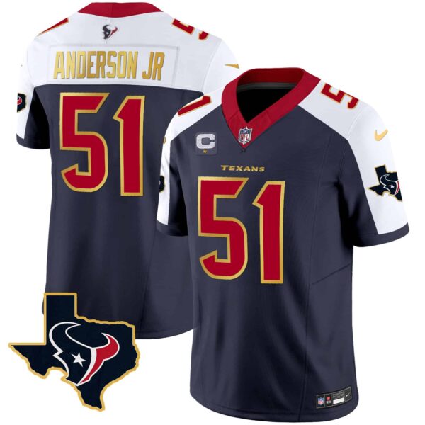 Men’s Houston Texans Gold Trim Vapor Jersey – All Stitched – Alternate – Will Anderson Jr.