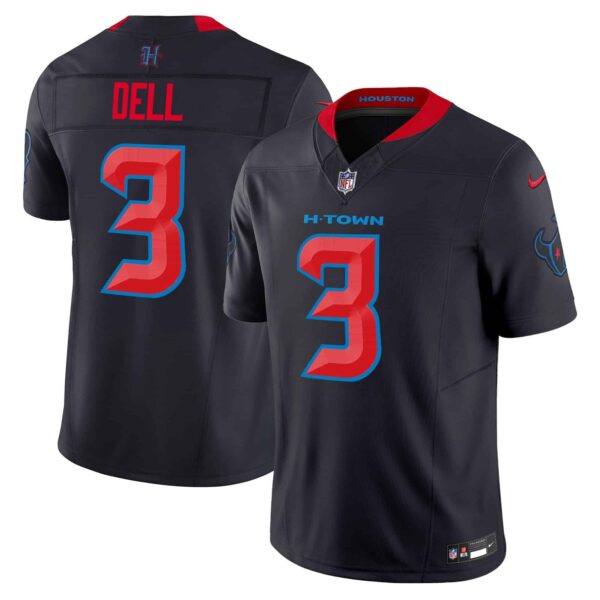 Men’s Houston Texans 2024 Vapor Limited Jersey – All Stitched – Navy Limited – Tank Dell
