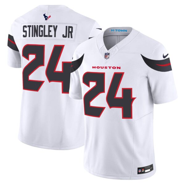 Men’s Houston Texans 2024 Vapor Limited Jersey – All Stitched – White – Derek Stingley Jr.