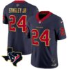 Men’s Houston Texans Gold Trim Vapor Jersey – All Stitched – Navy – Derek Stingley Jr.