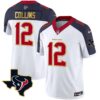 Men’s Houston Texans Gold Trim Vapor Jersey – All Stitched – Inverted – Nico Collins