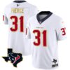 Men’s Houston Texans Gold Trim Vapor Jersey – All Stitched – White – Dameon Pierce