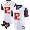 Men’s Houston Texans Gold Trim Vapor Jersey – All Stitched – Navy Sleeves – Nico Collins