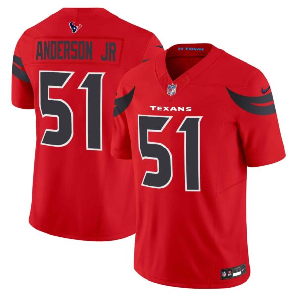 Men’s Houston Texans 2024 Vapor Limited Jersey – All Stitched – Red – Will Anderson Jr.