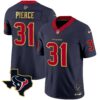 Men’s Houston Texans Gold Trim Vapor Jersey – All Stitched – Navy – Dameon Pierce