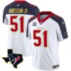 Men’s Houston Texans Gold Trim Vapor Jersey – All Stitched – Inverted – Will Anderson Jr.