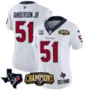 Women’s Houston Texans 2023 AFC South Champions Patch Vapor Jersey – All Stitched – White – Will Anderson Jr.