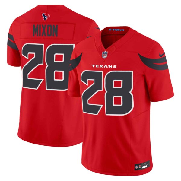Men’s Houston Texans 2024 Vapor Limited Jersey – All Stitched – Red – Joe Mixon