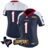 Women’s Houston Texans 2023 AFC South Champions Patch Vapor Jersey – All Stitched – Alternate – #1 Team