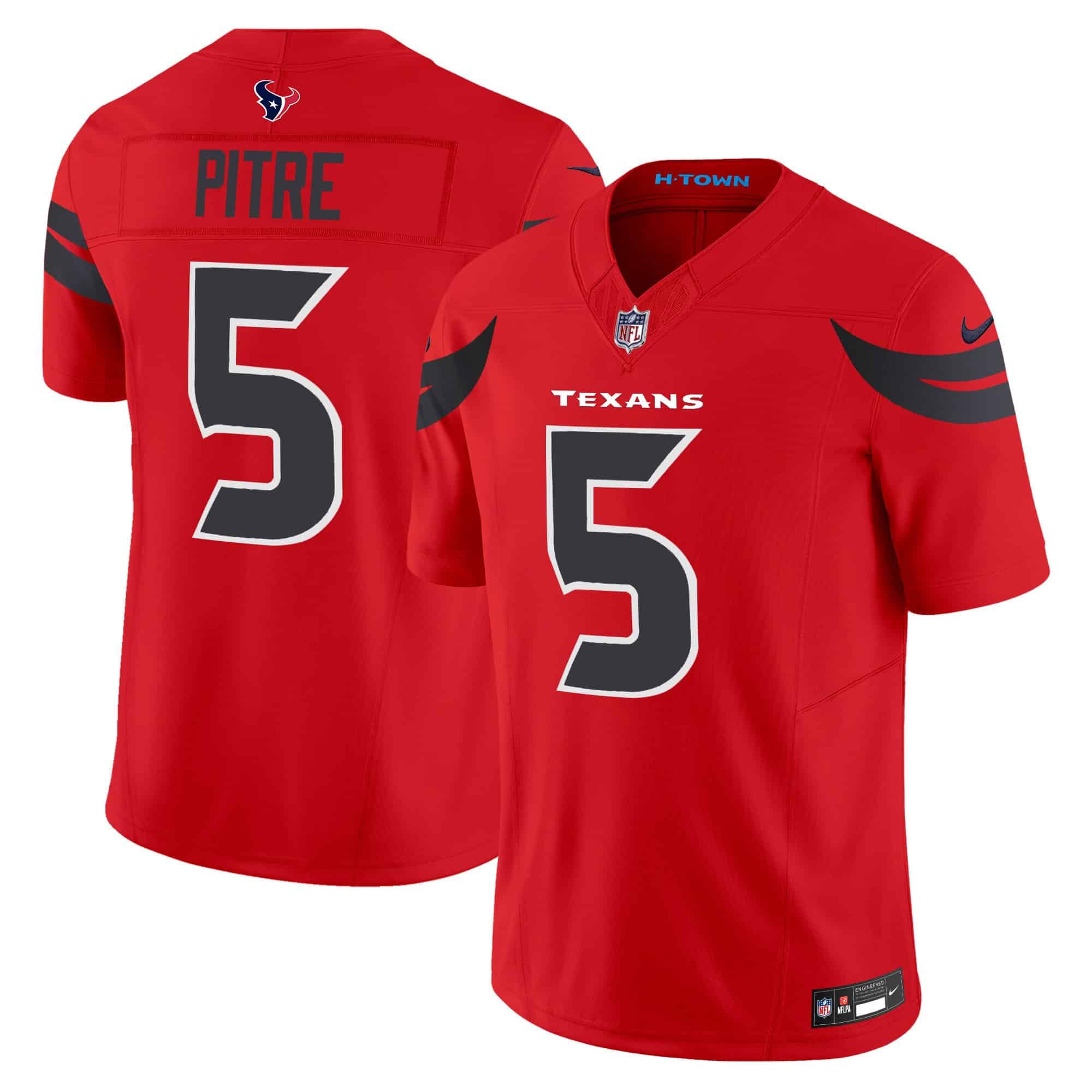 Men’s Houston Texans 2024 Vapor Limited Jersey – All Stitched – Red – Jalen Pitre